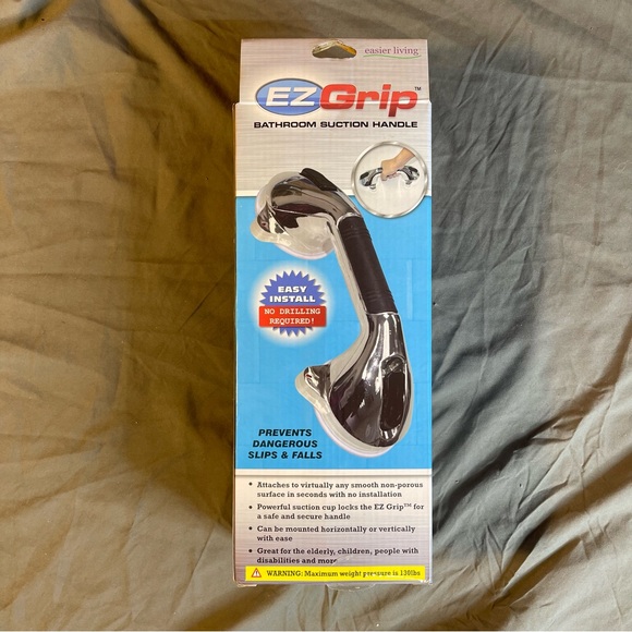 EZ Grip bathroom suction handle chrome & black rare & hard to find - NEW - Picture 4 of 7